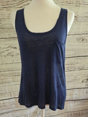NWT 7 For All Mankind Navy Scoop Pocket Tank